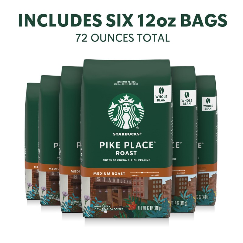 Starbucks Whole Coffee Beans, Medium Roast Hot or Iced Coffee,