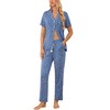 Women Pajamas Set Soft Sleepwear Pjs Short Sleeve Button Down