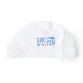 SWAVE Swim Cap Spun Cap Tricot Swim Cap Unisex Relaxed Fit Training Practice White