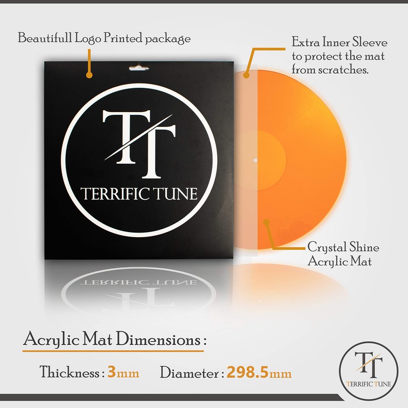 Terrific Tune - Acrylic Turntable Slipmat for Vinyl LP Record