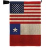 Chile US Friendship Burlap Burlap Garden Flag Set Mailbox Hanger