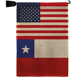 Chile US Friendship Burlap Burlap Garden Flag Set Mailbox Hanger Regional USA American Alliance World Country Particular Area Small Decorative Gift Yard House Banner Double-Sided Made In 13 X 18.5
