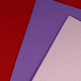 KCS 3 piezas de tela de punto de cruz de 12 x 18 pulgadas (30 x 45 cm) de algodón con abalorio de 18 quilates (lavanda, rosa y rojo)