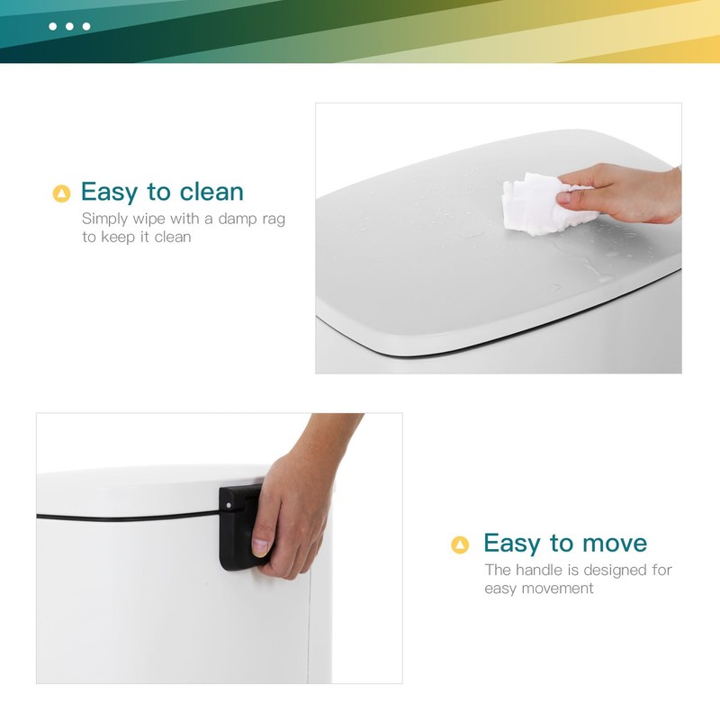 Kitchen Trash Can with Lid for Office Bedroom Bathroom Step