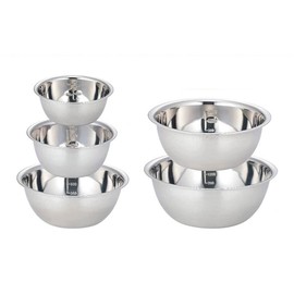 NUZAMAS Set of 5 Stainless Steel Mixing Bowls Economy Mixing Bowl Set Meal Prep Stainless Steel Mixing Bowls Set for Home Refrigerator and Kitchen Food Storage Organizers