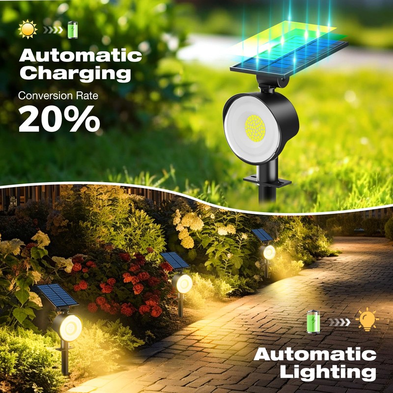 nipify 4 Pack Solar Lights Outdoor Waterproof, 53 LED Solar
