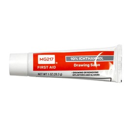 MG217 10 % Ichthammol, elimina astillas, astillas, aguijones, espinas e irritaciones menores de la piel, fabricado en los Estados Unidos, tubo de 1 oz