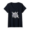 Womens Vintage Nail Tech Flower Nail Tech V-Neck T-Shirt