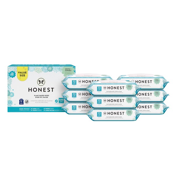 The Honest Company Clean Conscious Wipes | 99% Water, Plant-Based, Baby Wipes | Hypoallergenic, EWG Verified | Classic, 648 Count