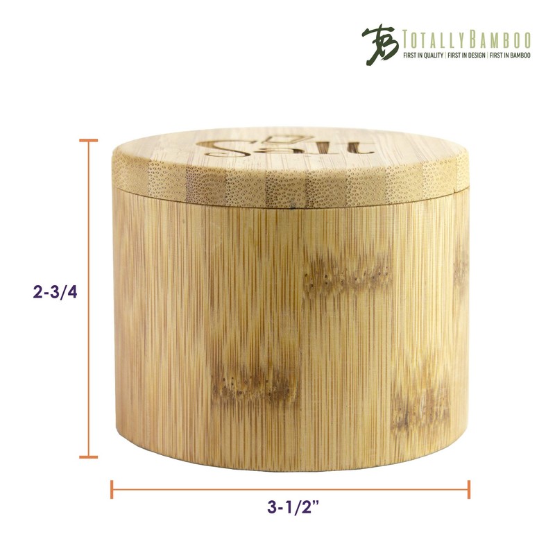 Totally Bamboo Salt Cellar Bamboo Storage Box with Magnetic Swivel