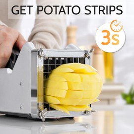 Potato Cutter, Sopito Stainless Steel Blade Fry Cutter to Get 1/2 Inch French Fries, Great for Potatoes Carrots Cucumbers, Home Use