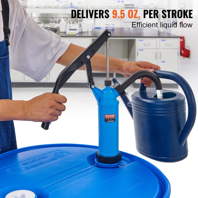 VEVOR Drum Pump, 9.5 oz. Per Stroke, Lever-Action Barrel Pump,
