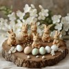 khevga Easter Decorative Figures - Set of 8 Small Wooden