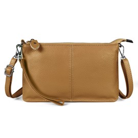 befen Leather Small Envelope Crossbody Bags for Women, Large Capacity Wristlet Clutch Wallet Cell Phone Purse and Handbags with Detachable Shoulder Strap & Wrist Strap