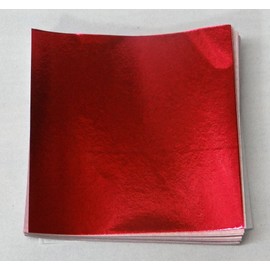 Candy Molds N More 4 x 4 inch Red Confectionery Foil Wrappers, 500 Sheets