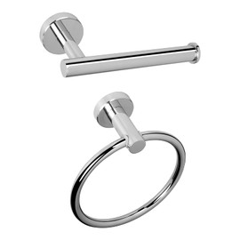 NearMoon 2 Pieces Bathroom Hardware Accessories, Towel Ring and Toilet Paper Holder- Stainless Steel Bathroom Towel Hanger and Hand Towel Holder, Wall Mounted (Chrome Finish)