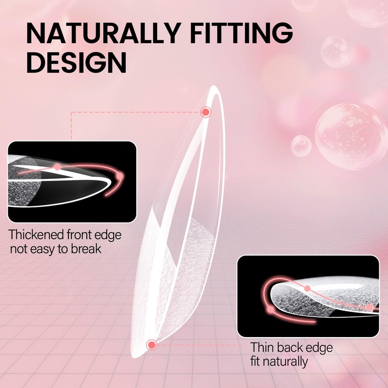 Nail Tips with Glue Kit Medium Almond Nail Tips 120pcs