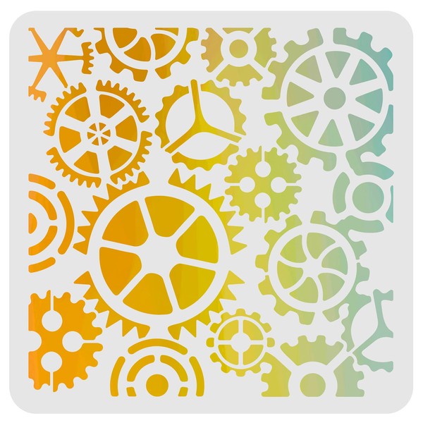 FINGERINSPIRE Gear Stencils Template 30 x 30 cm Plastic Gear