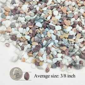 SHIZWU 5lbs Mixed Color Pebbles for Plants, 3/8inch Small Rocks for Succulent Cactus Planters, Natural Polished Pebbles, River Rocks for Plants, Vases, Garden