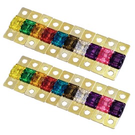 20Pcs 20A/30A/40A/50A/60A/70A/80A/100A/125A/150A High Current Link Fuses Replacement Compatible with Midi Fuse Holder High Current All Midi Amps