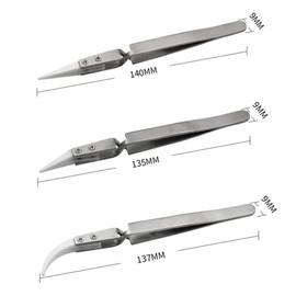 3-teiliges Präzisionspinzetten-Set aus Edelstahl, antistatisch, Keramik-Pinzetten-Set für Elektronik, Schmuckherstellung, Laborarbeiten, Reparaturen, Hobbys