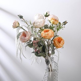 Paquete de 2 varillas artificiales de amaranto de 32 pulgadas con hojas de hiedra para centros de mesa de decoración de bodas                         
