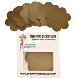 EVERYTHING CROPOVER Skintone Nipple Cover - Self Adhesive Fabric Nipple Pasties - Disposable Sticky Adhesive Nipple Covers | Salmon 3pk
