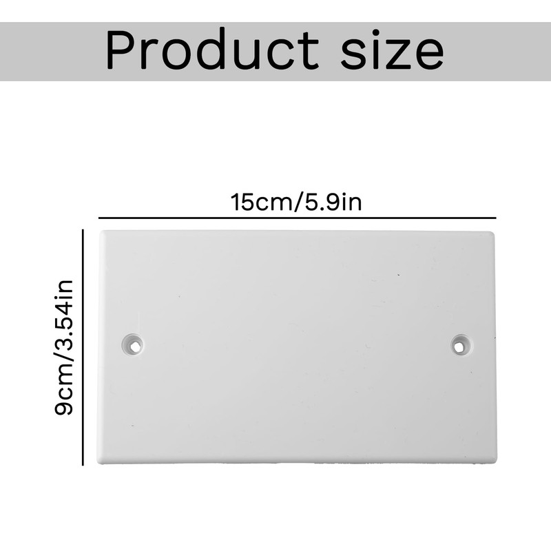 Tabanzhe 1pc Double Blanking Plate Cover 2 Gang Universal White