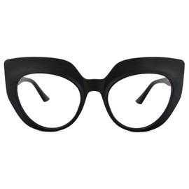 Zeelool Chic Thick Cat Eye Glasses for Women with Non-prescription Clear Lens Depp OP01884-06 Black