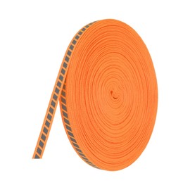 PATIKIL Reflective Tape Strip, 10mm x 45m High Visibility Fabric Stripe Florescent Webbing Ribbon Sew on Warning Safety Tape for Bags Clothing Raincoats, Orange(150FT)