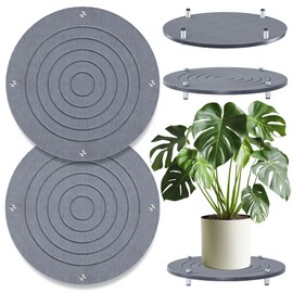 SeekElegant 2Pcs 16 Inch Plant Saucers for Indoors, Instant Dry Diatomaceous Earth Plant Saucer, Plant Trays for Pots with Stainless Steel Feet, Plant Water Catcher Tray, Gray