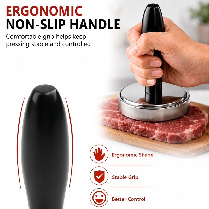 Meat Pounder Tenderizer, Solid Stainless Steel Meat Flattener & Smash