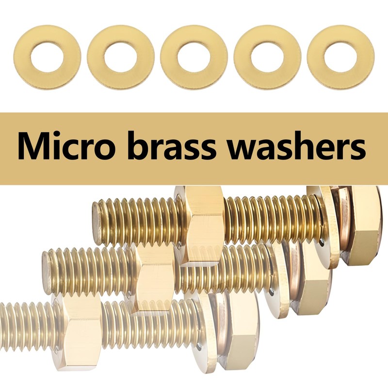 eMagTech 50PCS M1.2 Miniature Brass Washers, Flat Copper Sealing Washers