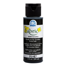 FolkArt 4426 Fabric Brush On Acrylic Paint, 2 oz, Licorice