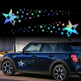 TOMALL 1 Pair 62.6'' Stars Graphics Vinyl Decals for Car Body Door Sides Universal Waterproof Stars Stickers Decoration for Vehicles SUV Truck Off-Road Home Wall (Gradient)