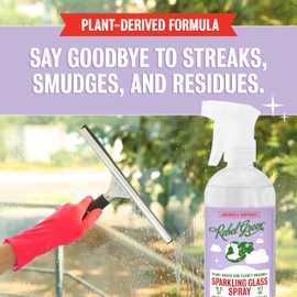 Rebel Green Sparkling Glass Spray - Streak-Free Natural Glass Cleaner for Windows, Mirrors, and Surfaces - Lavender & Grapefruit Scent - 16 oz - 2 Pack