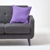'Deep Purple Damson Plain Filled Cushion 100% Cotton. Purple. Washable.