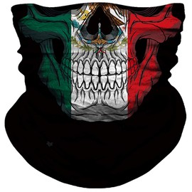 Pañuelo sin costuras para el cuello, bufanda, sin costuras, protección UV para motocicleta, ciclismo, equitación, correr, diademas, Cráneo de nariz de á, Large