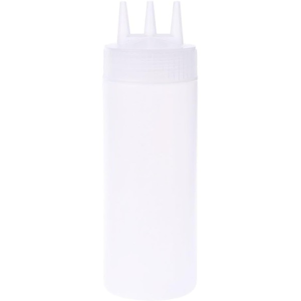 Dwang White Squeeze Bottle,3 Hole Squeeze Bottle Condiment Dispenser Sauce