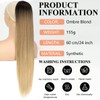 AL064E Ponytail Extension with Drawstring Ombre Blonde Long Straight Ponytail