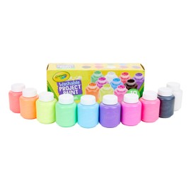 Crayola Washable Kids Paint, 10 Neon Paint Colors, 2oz Bottles, Gift