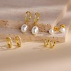 POXTEX Gold Pearl Earrings for Women,Huggie Small Stack Cartilage Stud