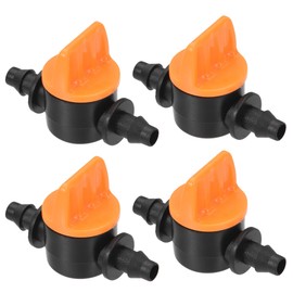 M METERXITY 4 Pack Micro Ball Valve - 1/4 Inch ID In-Line Ball Valve Shut-off Switch Application Drip Irrigation and Aquariums (1/4 Inch Black Yellow)
