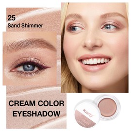 CAKAILA Single Cream Eye Shadow,Sand Shimmer Glitter High Pigment Natural Nude Monochrome Eyeshadow Palette,Waterproof,Blendable Long Lasting Naturing-Looking,Vegan & Cruelty-Free,25