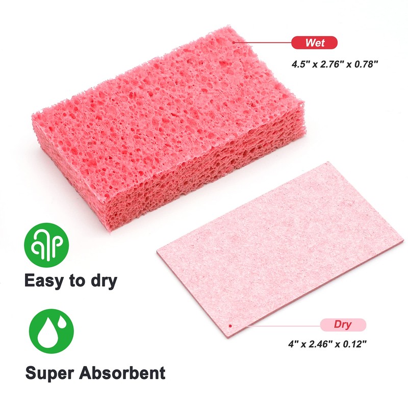 ARCLIBER Cellulose Sponges,Heavy Duty Scrub Kitchen Sponge,Clean Tough Messes Without