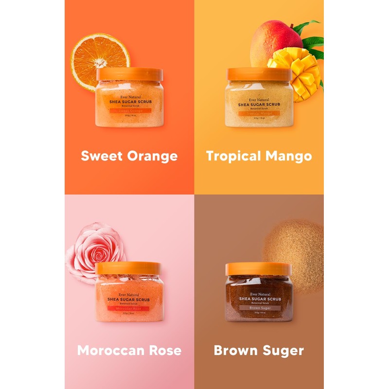 Ever Natural Shea Sugar Body Scrub, Body Smoother, Body Care,