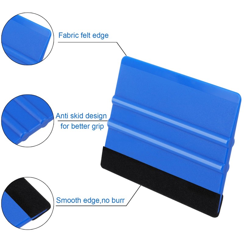 WRAPXPERT Blue Felt Squeegee Kit, 2 Pcs Vinyl Squeegee for