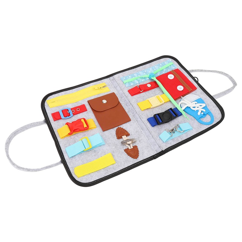 Elderly Activity Sensory Board Portable Zip Button Basic Skills Sensory