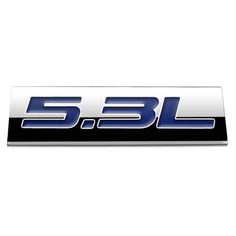 Auto Dynasty Chrome Finish Metal Emblem 5.3L Badge, (Blue Letter)