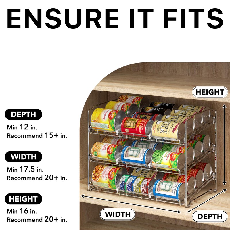 Simple Houseware Stackable Can Organizer Rack for Pantry/Cabinet – 11.5"